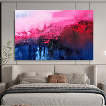 Load image into Gallery viewer, Pink - Blue Abstract Painting for Chic Boutique &amp; Romantic Bedroom DKH268
