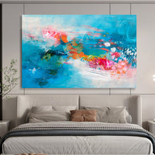 Load image into Gallery viewer, Blue - Hued Abstract Art for Modern Bedroom &amp; Relaxation Nook DKH032
