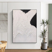 Load image into Gallery viewer, “Abstract Black &amp; White Forms” – Thick black shapes, textured white background DTP405
