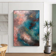 Load image into Gallery viewer, Hand - painted Substantial Colorful Abstract Clouds Acrylic Art for Bright Living Rooms LargeART0053
