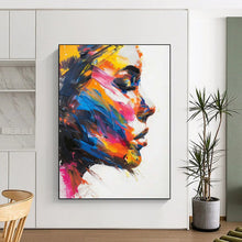 Load image into Gallery viewer, “Colorful Portrait Impression” – Abstract Portrait Oil Painting with Bold Color Palette DTP089
