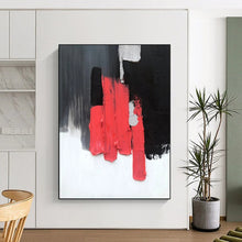 Load image into Gallery viewer, “Bold Red &amp; Black Blocks” – Thick red, black, gray, white blocks, striking contrast DTP394
