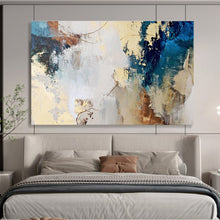 Load image into Gallery viewer, Earthy Tones Abstract Painting with Gold and Blue for Industrial - Chic Loft &amp; Art - Centric Study DKH130
