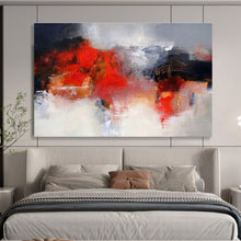 Load image into Gallery viewer, Red And Gray Abstract Painting On Canvas DKH430
