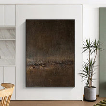 Load image into Gallery viewer, “Rustic Vein” – Brown &amp; Gray Textured Abstract Acrylic with Cracked Layers DTP057
