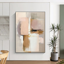 Load image into Gallery viewer, Custom Large Soft Pink and Beige Abstract - Great for Romantic Bedroom &amp; Feminine Boutique LargeART0759
