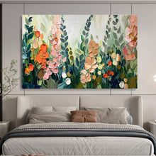 Load image into Gallery viewer, Textured Floral “Garden Blossom” Painting on Canvas, Nature - Inspired Wall Art DKH801
