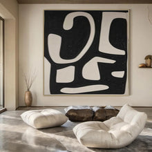 Load image into Gallery viewer, Black &amp; White Organic Shapes Acrylic Art, Suited for Contemporary Studio &amp; Bold Dining Area LargeART1076
