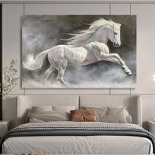 Load image into Gallery viewer, Hand - painted Majestic White Horse Acrylic Art for Equestrian - Inspired Living Spaces LargeART1744
