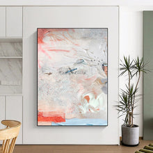 Load image into Gallery viewer, Hand - painted Substantial Textured Pastel Abstract Collage Acrylic Art for Feminine Bedrooms LargeART0096
