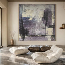 Load image into Gallery viewer, Purple and Gray Abstract Art for Bohemian - style Living Room &amp; Artsy Wine Bar LargeART0948
