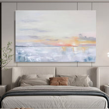 Load image into Gallery viewer, Subtle Abstract Sunset Sea Painting On Canvas DKH420
