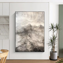 Load image into Gallery viewer, Monochromatic Textured Mountains – Abstract Landscape with Thick Paint DTP256
