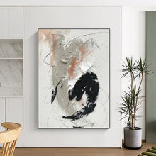 Load image into Gallery viewer, Light Gray Textured Abstract Painting, Healing SPA Rest Areas &amp; Reading Nook Quiet Walls LargeART0809
