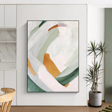 Load image into Gallery viewer, Soft Shapes in Green and White – Minimalist Abstract with Delicate Colors DTP257
