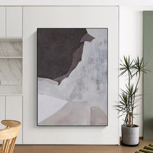 Load image into Gallery viewer, “Muted Tones Abstract Forms” - Grey, White Abstract Art on Canvas DKH1182
