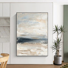 Load image into Gallery viewer, “Soft Horizon” Soft beige, gray, and blue, textured layers. DTP298
