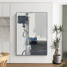Load image into Gallery viewer, Oversized Gray - Blue Abstract Art for Minimalist Bedroom &amp; Contemporary Study LargeART0491

