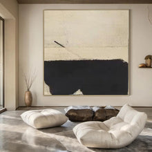 Load image into Gallery viewer, Minimalist Beige - Black Abstract 2 Canvas Painting, Suited for Modern Studio &amp; Art - Inspired Bedroom LargeART1166
