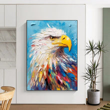 Load image into Gallery viewer, “Vibrant Eagle: Colorful Avian Majesty” Abstract Painting on Canvas, Patriotic Home Office Statement DKH1060
