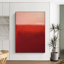 Load image into Gallery viewer, Large - Scale Red Gradient Abstract - Ideal for Luxury Bedroom &amp; Sophisticated Dining Room LargeART0744

