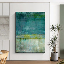 Load image into Gallery viewer, Teal &amp; Green Textured Abstract Art, Perfect for Coastal Bedroom &amp; Relaxing Spa LargeART2274
