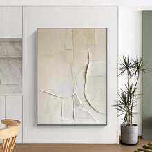 Load image into Gallery viewer, “White Textured Abstract Composition” - White, Grey Abstract Art on Canvas DKH1314
