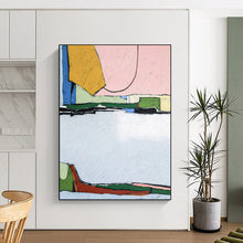Load image into Gallery viewer, Color - Blocked Abstract Cityscape Painting - Ideal for Modern Living Room &amp; Urban Office LargeART2373
