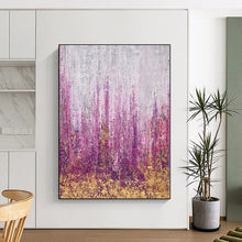 Load image into Gallery viewer, Hand - painted Large - scale Purple Reed Field Abstract Acrylic Art for Nature - Themed Bedrooms LargeART0064
