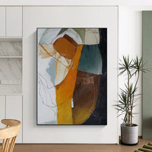 Load image into Gallery viewer, Earth - Toned Abstract Figure Composition Painting, Ideal for Modern Art Gallery &amp; Creative Studio LargeART1993
