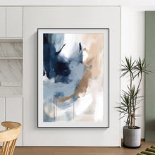 Load image into Gallery viewer, Blue &amp; Beige Abstract Painting, Suited for Modern Living Room &amp; Sophisticated Office LargeART1829
