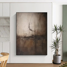 Load image into Gallery viewer, “Rusted Echo” – Dark brown, gray with jagged lines and rough textures DTP357
