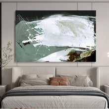 Load image into Gallery viewer, Bold White and Green Abstract Abstract acrylic painting DLZ133
