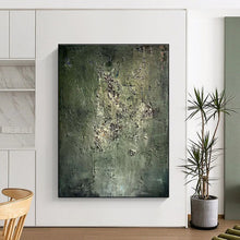 Load image into Gallery viewer, Green and Gray Textured Abstract Acrylic Art - Suited for Nature - inspired Bedroom &amp; Industrial - style Studio LargeART0633
