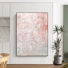 Load image into Gallery viewer, Hand - painted Generous - sized Soft Pink and Gray Abstract Texture Acrylic Art for Chic Dressing Rooms LargeART0050
