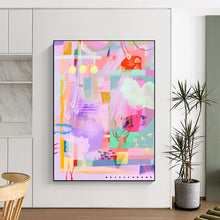 Load image into Gallery viewer, Purple - Toned Abstract Collage Painting, Perfect for Eclectic Living Room &amp; Creative Studio Lounge LargeART1864
