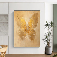 Load image into Gallery viewer, Textured Gold Butterfly Abstract Painting, Ideal for Glamorous Entryway &amp; Elegant Bedroom LargeART1899
