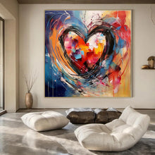 Load image into Gallery viewer, Colorful Heart Abstract Canvas Painting, Perfect for Romantic Bedroom &amp; Art - Filled Wedding Venue LargeART1273
