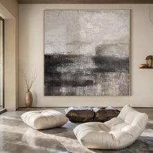 Load image into Gallery viewer, Gray and Black Textured Abstract Art for Modern Office Waiting Room &amp; Edgy Home Theater LargeART0961
