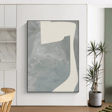 Load image into Gallery viewer, Oversized Gray - White Geometric Abstract Art for Studio &amp; Contemporary Hallway LargeART0437
