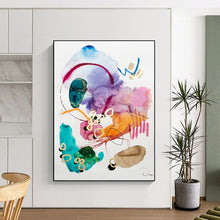 Load image into Gallery viewer, Colorful Watercolor - Style Abstract Painting, Ideal for Bohemian Bathroom &amp; Art - Loving Friend’s Gift LargeART1869
