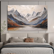 Load image into Gallery viewer, Textured Mountain - Lake Abstract Painting On Canvas DKH456
