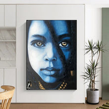 Load image into Gallery viewer, Blue - Hued Abstract Portrait Art, Ideal for Modern Studio &amp; Bold Personal Space LargeART2152
