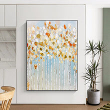 Load image into Gallery viewer, “Textured Golden Tree Grove” - Impasto Landscape Art on Canvas DKH1441
