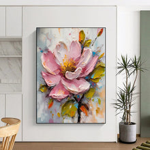 Load image into Gallery viewer, Impasto Abstract Pink Flower Art, Textured Petal Painting for Romantic Bedroom &amp; Floral - Inspired Bathroom LargeART2200
