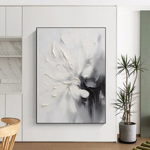 Load image into Gallery viewer, Custom Large Textured White Flower Art - Perfect for Romantic Bedroom &amp; Elegant Spa LargeART0767
