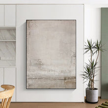 Load image into Gallery viewer, “Stone Canvas” – Beige &amp; Gray Textured Abstract Acrylic with Subtle Layers DTP055
