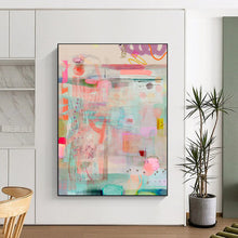 Load image into Gallery viewer, Pastel Abstract Collage Painting, Suited for Light - Filled Bedroom &amp; Creative Studio LargeART1815
