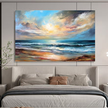 Load image into Gallery viewer, Colorful Seaside Sunset Abstract Art for Coastal Living Room &amp; Relaxing Spa DKH152
