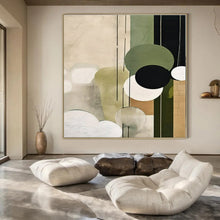 Load image into Gallery viewer, Geometric Green &amp; Black Abstract Canvas Painting 2, Great for Contemporary Bedroom &amp; Art - Filled Office LargeART1277
